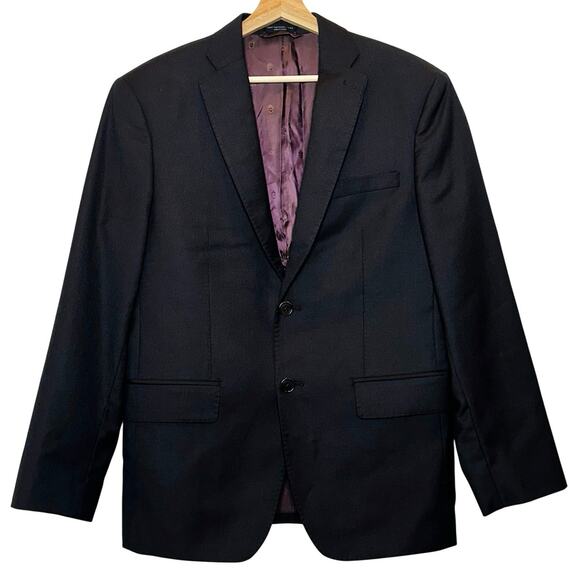 John Varvatos USA Wool Black Blazer Sports Coat Jacket 40S Two-Button Luxury